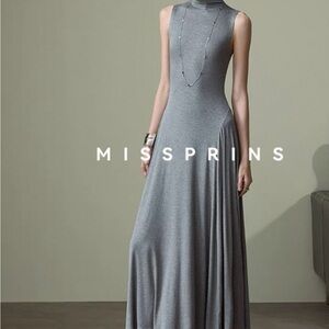 Elegant Gray Maxi Dress